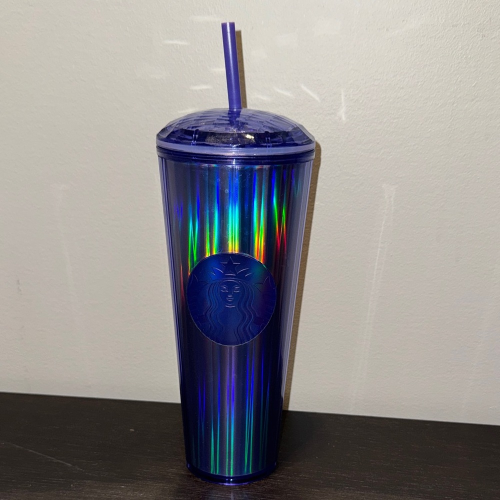 Starbucks Iridescent Blue Tumbler with Straw